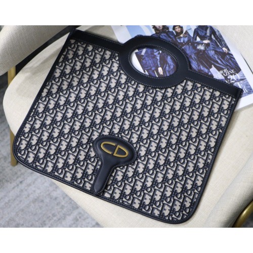 Dior Oblique Canvas Tragetasche M9009 Blau