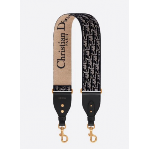 Dior Oblique Schulterriemen aus besticktem Samt S8540CWVF Blau