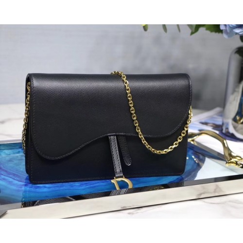 Dior SADDLE DIOR OBLIQUE Clutch mit Kette S5614 schwarz