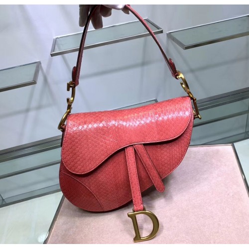 Dior SADDLE Tote aus Schlangenleder C9046 Rosa