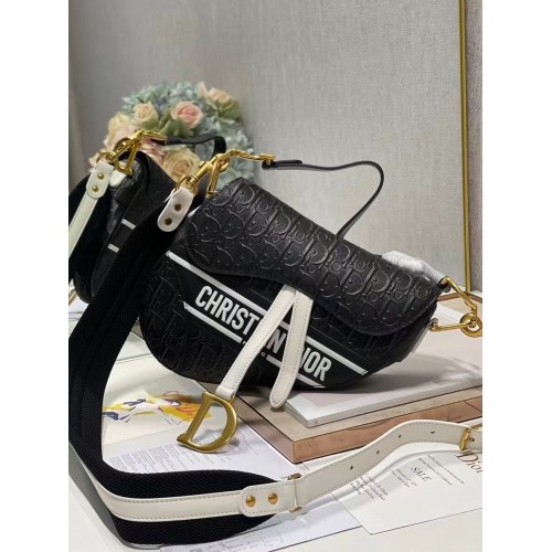 Dior SADDLE-TAS VAN KALFSLEER C9406 schwarz