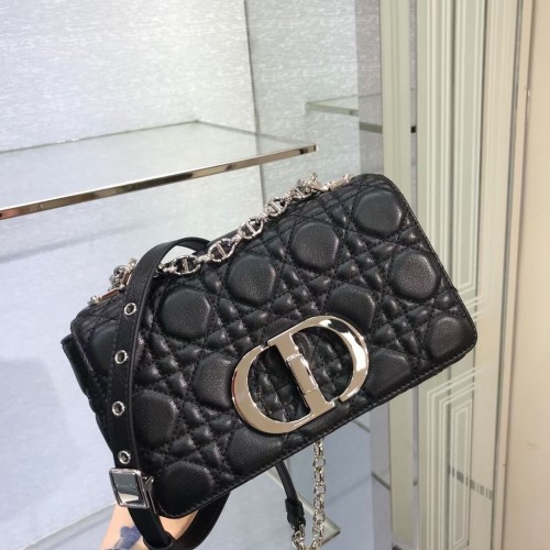 Dior KLEINE DIOR CARO TASCHE Weiches Cannage-Kalbsleder M9241 Schwarz
