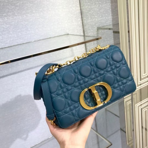 Dior KLEINE DIOR CARO TASCHE Weiches Cannage-Kalbsleder M9241 Blau