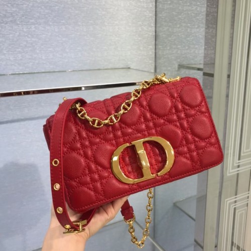 Dior KLEINE DIOR CARO TASCHE Weiches Cannage-Kalbsleder M9241 rot