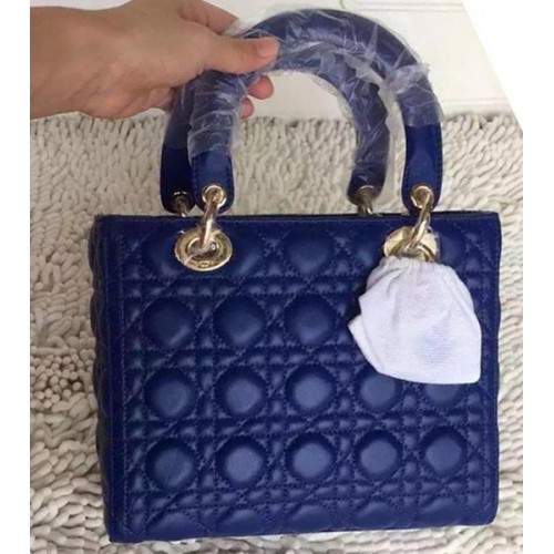 Dior Kleine Lady Dior Tasche Schafsleder CD8239 Blau
