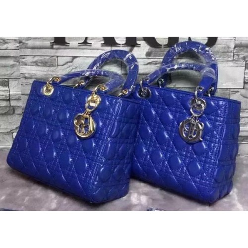Dior Small Lady Dior Tasche Schafsleder CD6322 Blau