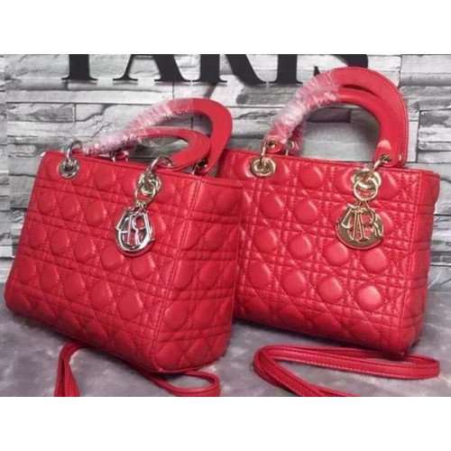 Dior Small Lady Dior Tasche Schafsleder CD6322 Rot
