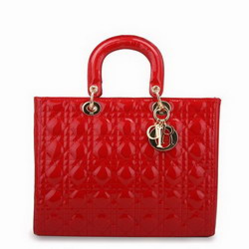Dior Tragetaschen Lackleder Rot 44561