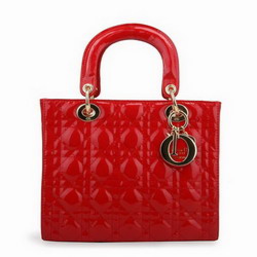 Dior Tragetaschen Lackleder Rot 6301
