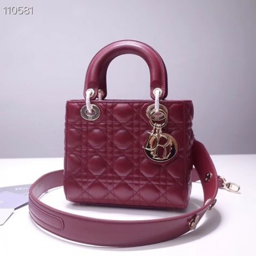 Dior Lucky Badges Original Schaffell Tragetasche A88035 bordeaux
