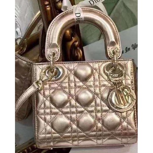 Dior Mini Lady Dior Tasche Original Schafsleder CD5500 Gold