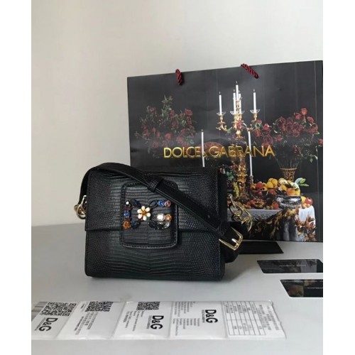 Dolce Gabbana Kalbsleder Umhängetasche 5568 schwarz