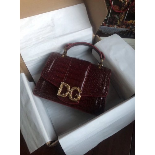 Dolce Gabbana Origianl Krokoledertasche 4916E Burgund