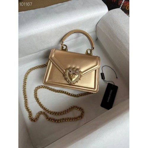Dolce Gabbana Origianl Leder Umhängetasche 4011 gold