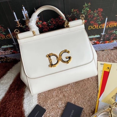 Dolce Gabbana Origianl Leder Umhängetasche 5157 weiß