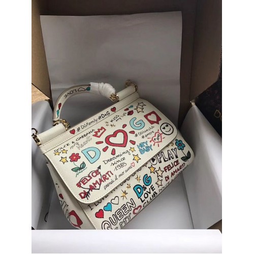 Dolce Gabbana SICILY Tasche Kalbsleder 4136-4 weiß