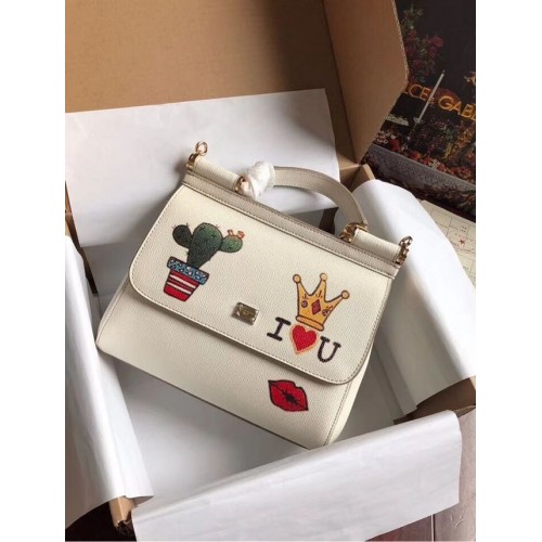 Dolce Gabbana SICILY Tasche Kalbsleder 4136 weiß