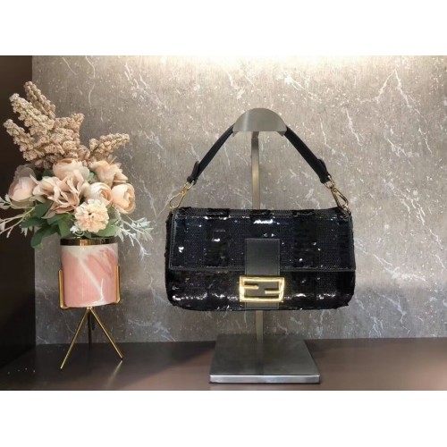 FENDI BAGUETTE Tasche Perlscheibe F1359 schwarz