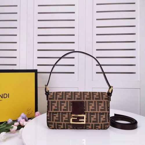 FENDI BAGUETTE Stoffbeutel 8BR011 Kaffee