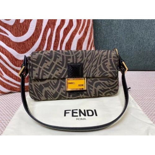FENDI BAGUETTE Stofftasche FM0871 Braun