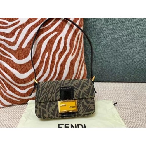 FENDI BAGUETTE Stofftasche FM0872 Braun