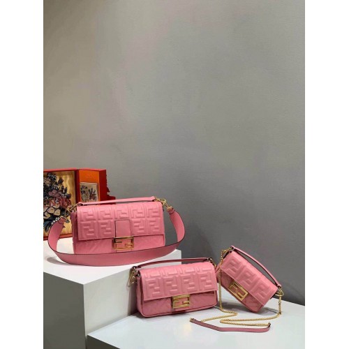 FENDI BAGUETTE große Umhängetasche 8BR771A Rosa