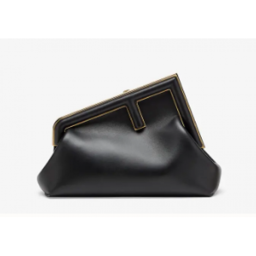 FENDI FIRST SMALL Schwarze Ledertasche 8BP129A