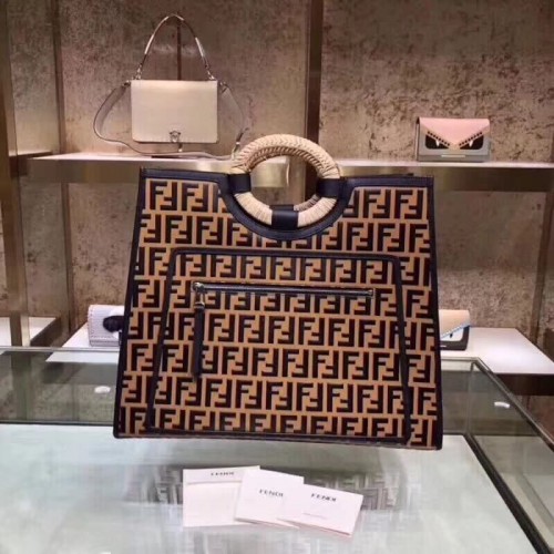 FENDI Kan I Original Leder Tragetasche 23589