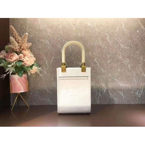 FENDI MINI SUNSHINE SHOPPER Mini-Ledertasche 8BS051ABV beige