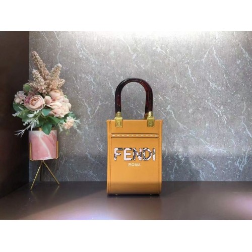 FENDI MINI SUNSHINE SHOPPER Mini-Ledertasche 8BS051ABV orange