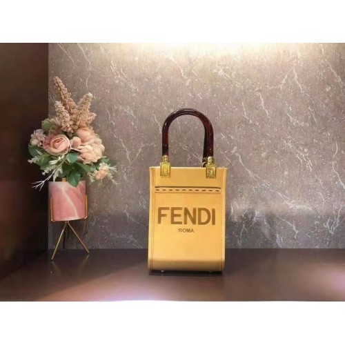 FENDI MINI SUNSHINE SHOPPER Mini-Ledertasche 8BS051ABV gelb