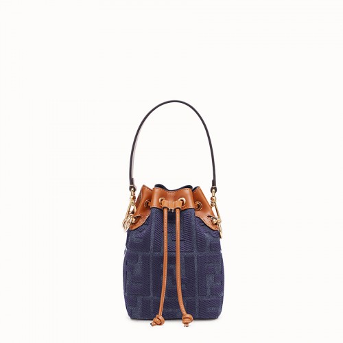 FENDI MON TRESOR Mini-Tasche aus blauem Canvas 8BS010