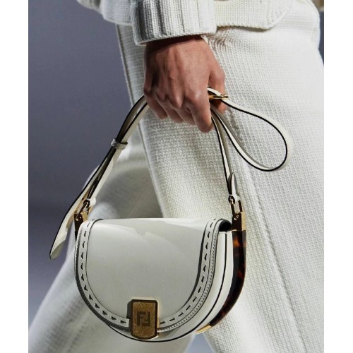 FENDI MOONLIGHT Ledertasche 8BT346A Weiß