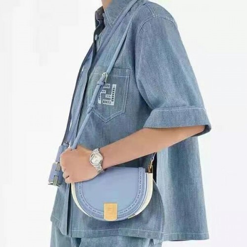 FENDI MOONLIGHT Ledertasche 8BT346A hellblau