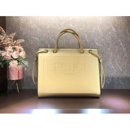 FENDI PACK MEDIUM SHOPPING BAG Ledertasche F1508 beige