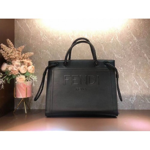 FENDI PACK MEDIUM SHOPPING BAG Ledertasche F1508 schwarz