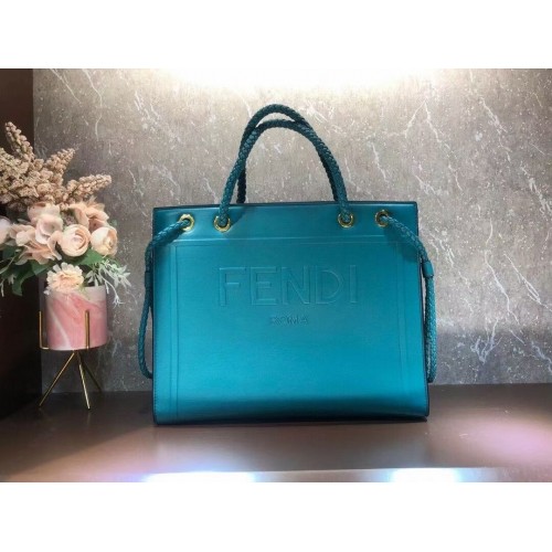 FENDI PACK MEDIUM SHOPPING BAG Ledertasche F1508 blau