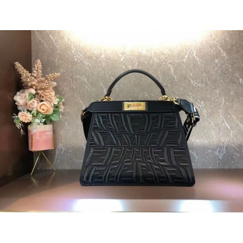 FENDI PEEKABOO ICONIC ESSENTIALLY Ledertasche F1516 schwarz