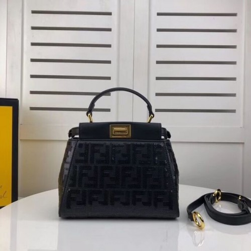 FENDI PEEKABOO ICONIC Ledertasche F0335 schwarz