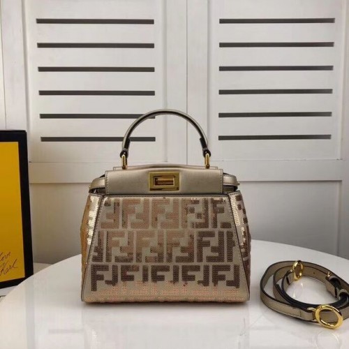 FENDI PEEKABOO ICONIC Ledertasche F0335 Gold