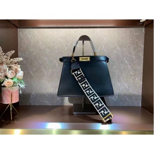 FENDI PEEKABOO ISEEU Medium Original Ledertasche F1688 Schwarz