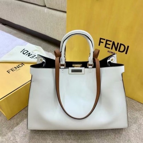 FENDI PEEKABOO X-TOTE Ledertasche F1527 weiß