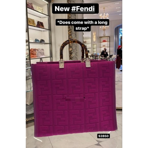 FENDI SHOPPER Leinentasche FF63259 Fuchsia