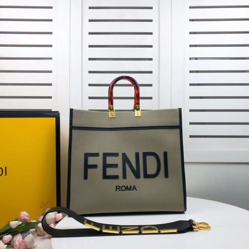Flanell-Shopper FENDI SUNSHINE LARGE 8BH371 grün