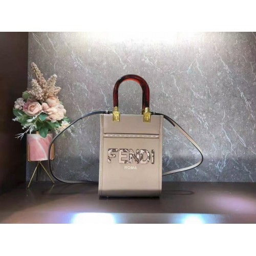 FENDI SUNSHINE SHOPPER Mini-Ledertasche F1620 grau