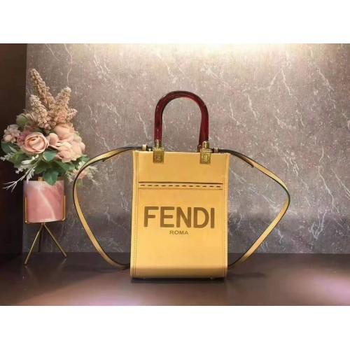 FENDI SUNSHINE SHOPPER Mini-Ledertasche F1620 gelb