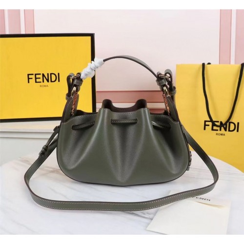 FENDI TOUCH Ledertasche 8BS059 schwarzgrün