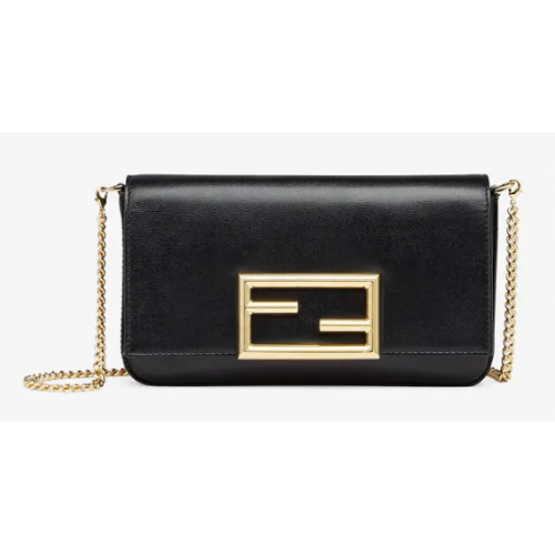 FENDI WALLET ON CHAIN WITH POUCHES Mini-Tasche aus Leder 8BS032 schwarz