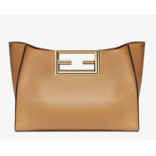 FENDI WAY MEDIUM Beige Ledertasche 8BH391AAI