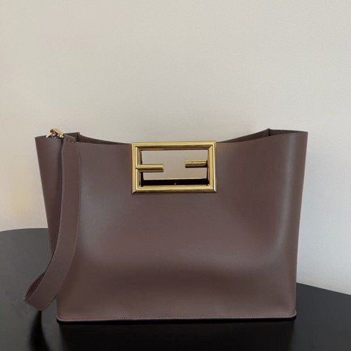 FENDI WAY MEDIUM Ledertasche 8BH391AAI Dunkelbraun